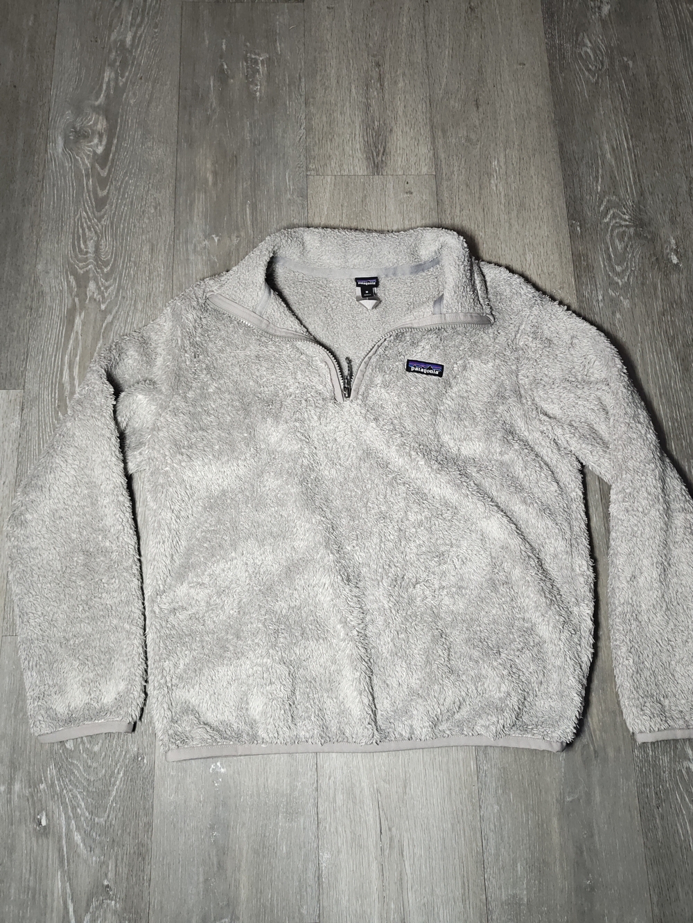 Patagonia Jacket Womens Medium Grey Los Gatos 1/4 Zip Deep Pile Fleece 25235